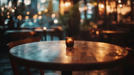 Romantic Candlelit Table at Night.