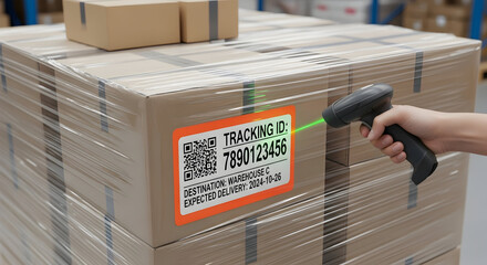 A customs officer diligently scans a package, ensuring international shipping compliance and security protocols are followed for smooth border clearance.