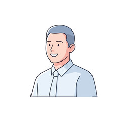 Fototapeta premium Smiling Businessman Profile Illustration