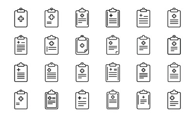 Medical and Healthcare Line Icon Set – Hospital Tools, Doctor Symbols, Human Organs, Virus, Mask, Injection, and Test Equipment Vectors

