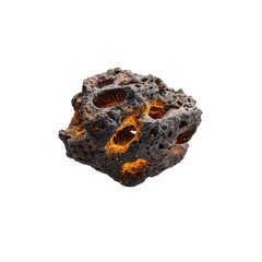 Glowing Asteroid in Space - 3D Render of a Fiery Space Rock