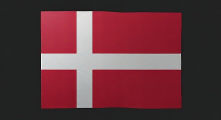 Obraz premium Realistic 3D illustration of the national flag of Denmark waving gently. Danish national symbol isolated on a black background.