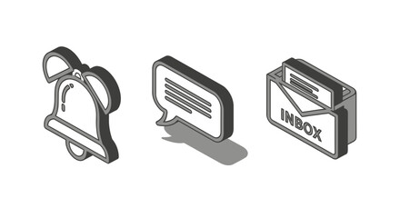 Fototapeta premium Isometric Notification Icons