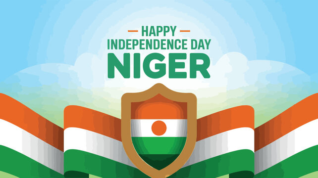 Happy Independence Day Niger Flag Shield Celebration - Powered by Adobe