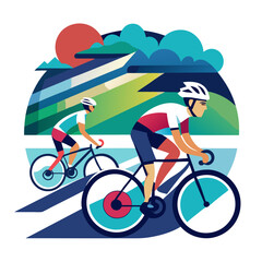 Fototapeta premium Outdoor Biker Flat Design