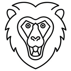 baboon  head vector illustration