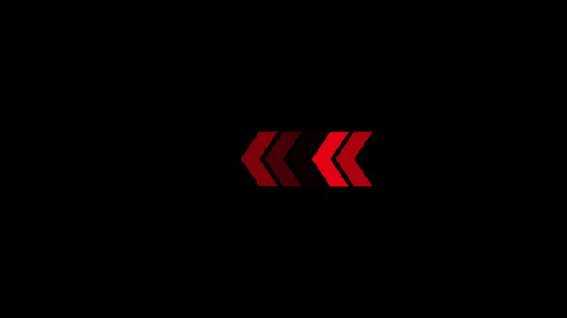 Red swipe right to left pointing solid arrow icon. Up direction animated arrow on black background red swipe right to left pointing solid arrow icon. Left direction animated arrow on black background