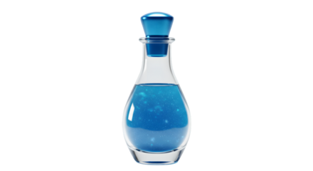 Blue Magic Potion Bottle – Fantasy Elixir in Glass Container with Glowing Liquid