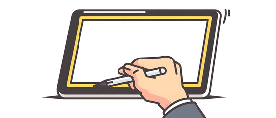 businessman writing on a whiteboard