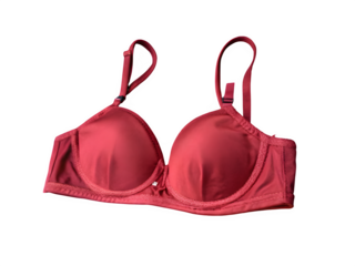 Crimson colour beautiful bra isolated on transparent background