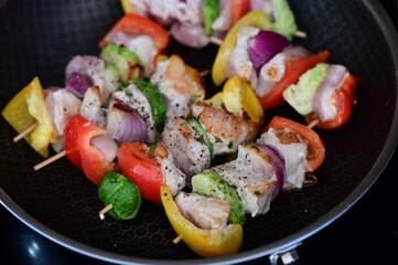 Grilled Chicken Skewer with Vegetables,