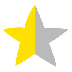 手書き半分星　シンプルイラスト