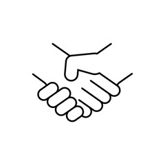 Handshake line icon. Agreement handshake symbol