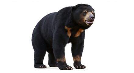 Fototapeta premium Black bear standing isolated