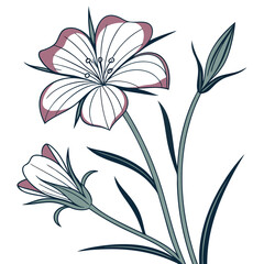 abstract floral background with agrostemma ocean pearl