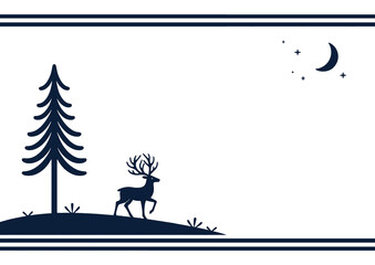 夜の森×トナカイ(白)