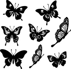 Tribal Butterfly Silhouette Collection" vector bundle