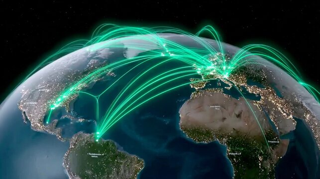 Futuristic global connectivity innovative shipping network visualization in a digital environment