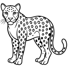 Leopard Silhouette on White