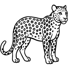 Leopard Silhouette on White