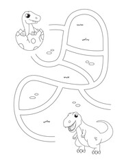  Baby  T-rex Maze Puzzle Activity for Kids