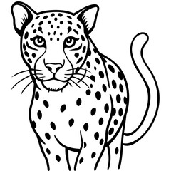 Leopard Silhouette on White