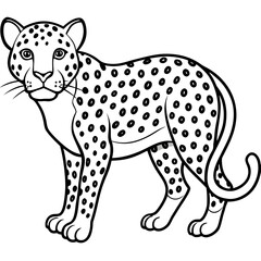 Leopard Silhouette on White