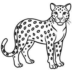 Leopard Silhouette on White