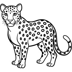 Leopard Silhouette on White