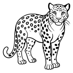 Leopard Silhouette on White