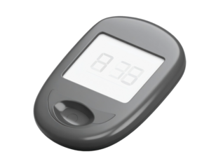 Close Up Of Gray Digital Device Displaying Numbers On Transparent Background