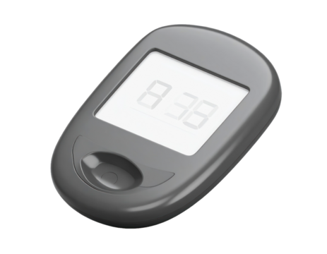 Close Up Of Gray Digital Device Displaying Numbers On Transparent Background