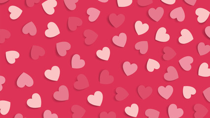Heart and love seamless pattern background. paper cut decorations for valentine's day. Mother's Day. Weddings banner.