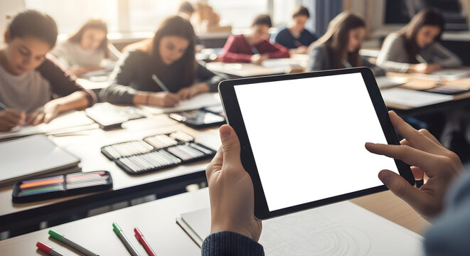 Students learning with digital tablet in classroom education technology modern school - Powered by Adobe