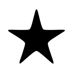 Obraz premium Simple black star on a white background illustration with smooth edges