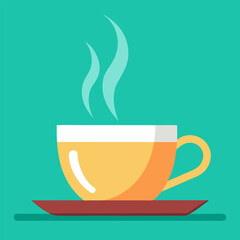 tea cup icon,  a-hot-tea-in-a-beautiful-cup-placed-on-a-table