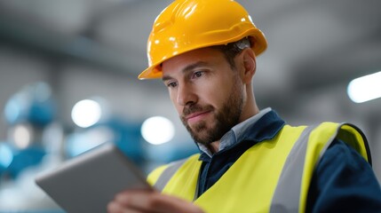 Fototapeta premium Engineer reviewing data from a hydro-electric power plant, clean energy source. Renewable, powerful. Industrial.