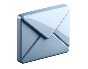 Glossy Silver Envelope Icon Isolated On Transparent Background Representing Digital Communication