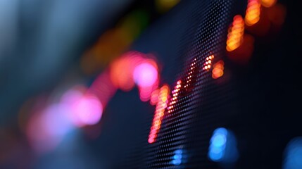Abstract background of blurred stock market tickers and graphs, financial dynamism. Economy, trading. Vibrant.