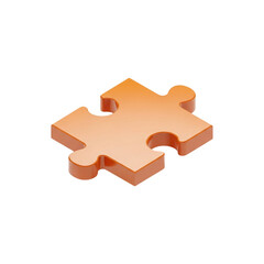 Fototapeta premium 3D isometric puzzle piece with semi gloss finish icon single png