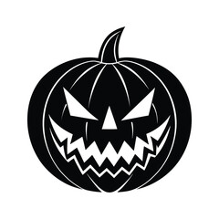 Halloween Jack-o'-Lantern Silhouette Vector Design
