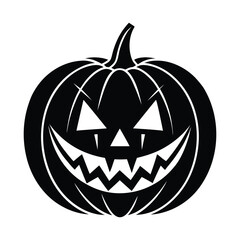 Halloween Jack-o'-Lantern Silhouette Vector Design

