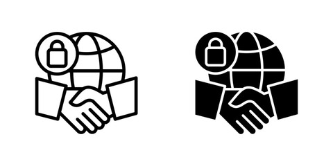 Public Private Partnership multiple icon set of two.line and glyph vector illustration