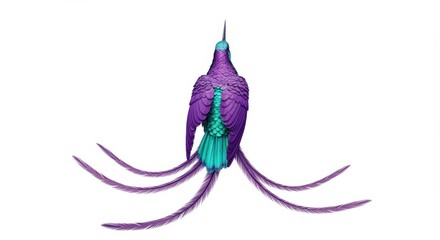 Colorful hummingbird back view