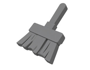 Obraz premium Gray Three Dimensional Paint Brush Isolated On Transparent Background