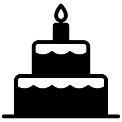 cake icon illustration design with outline