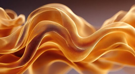 Fototapeta premium Abstract rendering of flowing, golden fabric (1)