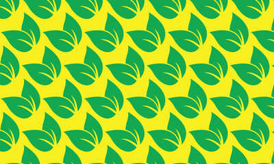 Seamless pattern with green leaves, a natural floral vector illustration for eco-friendly design and spring wallpaper