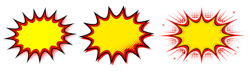 Yellow burst graphic element Set