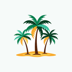 Set of palm tree	
